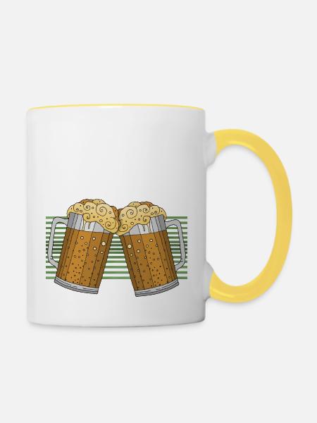 Pints - Tasse zweifarbig - Weiß/Gelb