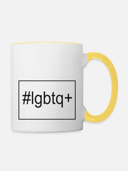 Lgbtq+ - Tasse zweifarbig - Weiß/Gelb