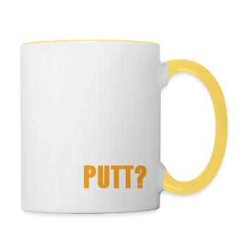 Regardez-vous Putt? Drôle de T-Shirt de Golf - Mug contrasté - blanc/jaune - Droite