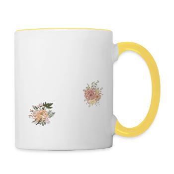Blumen zum 78-jährigen Jubiläum (Geschenk von 78 Jahren) - Tasse zweifarbig - Weiß/Gelb - Rechts