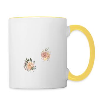 95th Anniversary flowers (Gift of 95 years) - Contrasting Mug - white/yellow - Right