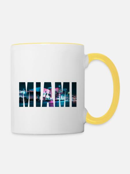 MIAMI - Tasse zweifarbig - Weiß/Gelb