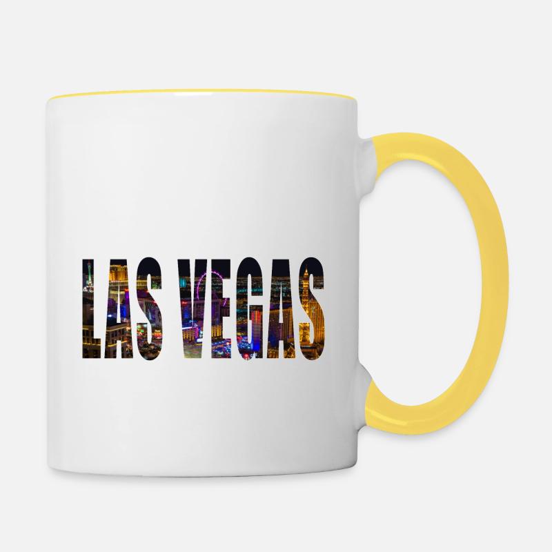 LAS VEGAs - Tasse zweifarbig - Weiß/Gelb
