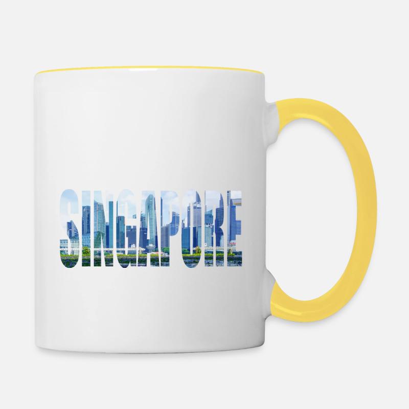 Singapour - Mug contrasté - blanc/jaune