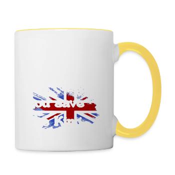 god save the king - Nouveau roi angleterre - Mug contrasté - blanc/jaune - Droite