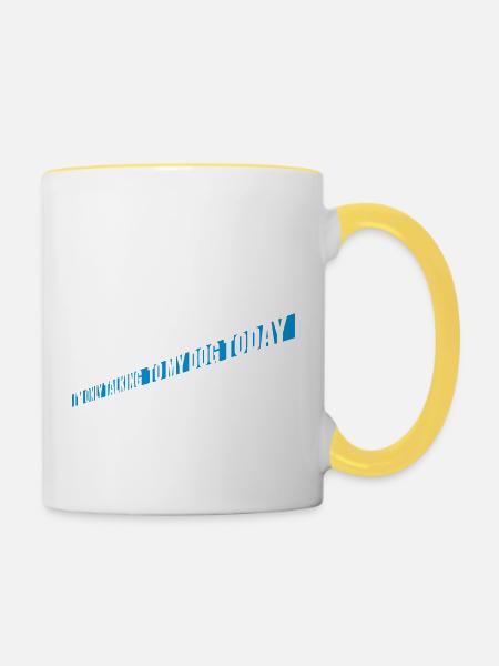 only talking to dog - Tasse zweifarbig - Weiß/Gelb