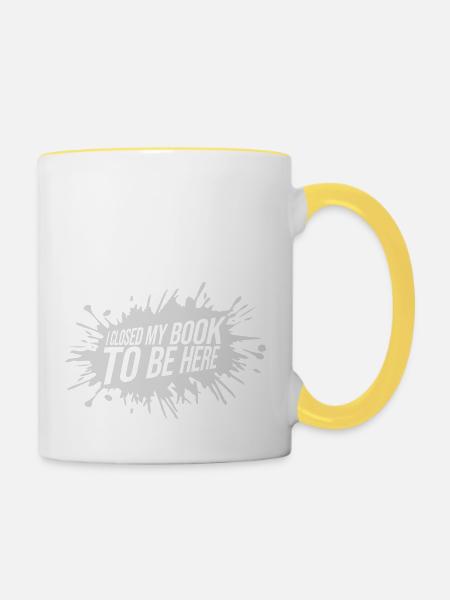 I closed my book - Tasse zweifarbig - Weiß/Gelb