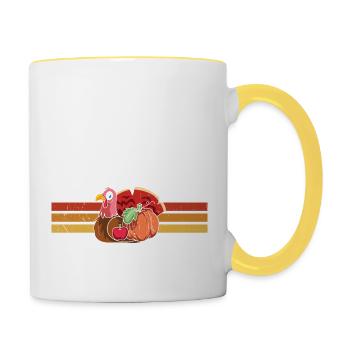I'm the loud turkey - Funny Turkey - Mug contrasté - blanc/jaune - Droite