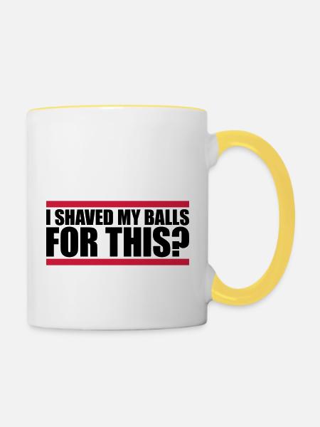 I shaved my balls - Tasse zweifarbig - Weiß/Gelb