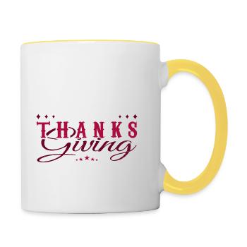 Thanks Giving - Contrasting Mug - white/yellow - Right