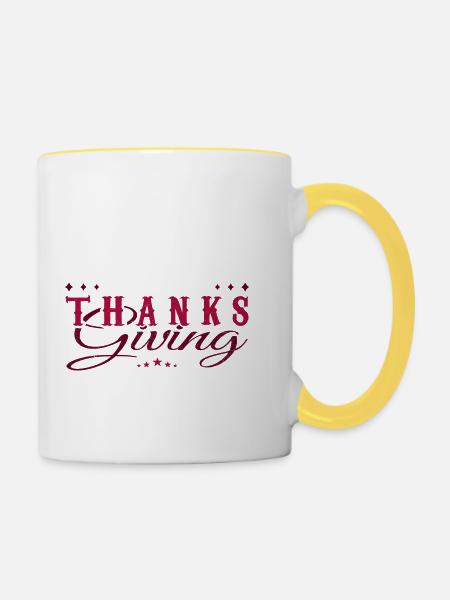 Danke Spenden - Tasse zweifarbig - Weiß/Gelb