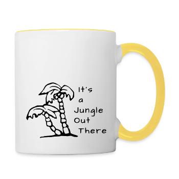 It's a Jungle Out There - Tasse zweifarbig - Weiß/Gelb - Rechts