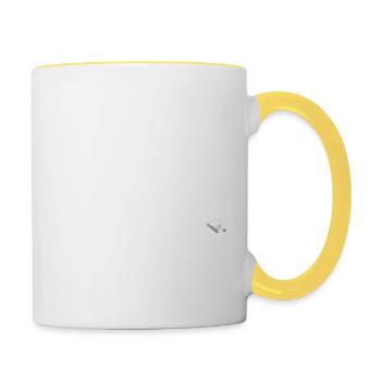 Battement de coeur arbre noël - Mug contrasté - blanc/jaune - Droite