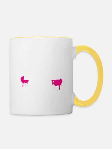 F-Hain Berlin - Mug contrasté - blanc/jaune