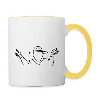 Pfadfinder Silhouette - Tasse zweifarbig - Weiß/Gelb - Rechts