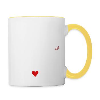 TMaman au top idée cadeau - Mug contrasté - blanc/jaune - Droite