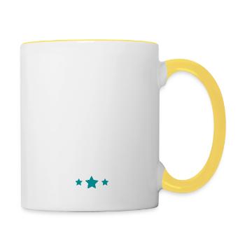 sportif au top idée cadeau - Mug contrasté - blanc/jaune - Droite