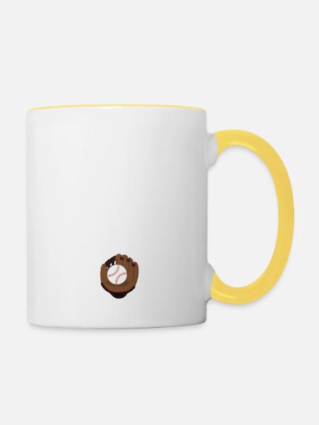 Baseball - Tasse zweifarbig - Weiß/Gelb