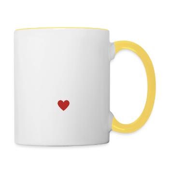 team bride - Mug contrasté - blanc/jaune - Droite