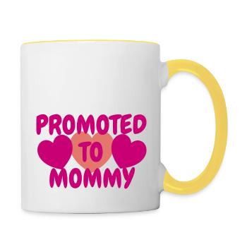 Mutter werdende Mama Mommy Schwangerschaft Mom - Tasse zweifarbig - Weiß/Gelb - Rechts