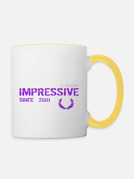Impressive since 2001 - Tasse zweifarbig - Weiß/Gelb