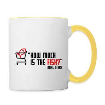 how much is the fish? - Tasse zweifarbig - Weiß/Gelb - Rechts