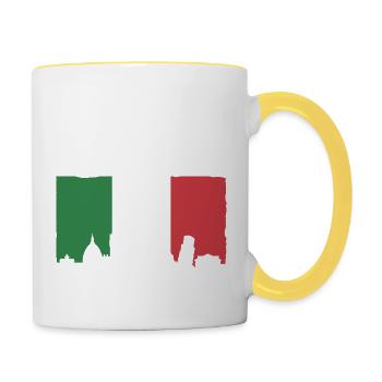 Skyline von Italien - Tasse zweifarbig - Weiß/Gelb - Rechts