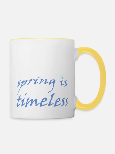 Spring is Timeless - Tasse zweifarbig - Weiß/Gelb