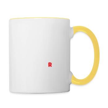 Offizielles Gassi Shi(r)t für jede Runde mit Hund - Tasse zweifarbig - Weiß/Gelb - Rechts