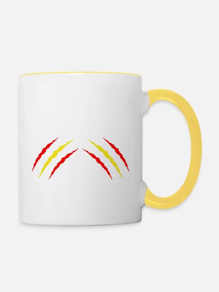 krallen spanien 2 - Tasse zweifarbig - Weiß/Gelb