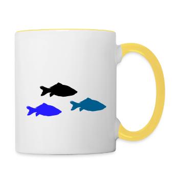 fische - Tasse zweifarbig - Weiß/Gelb - Rechts