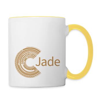 Für Jade - Tasse zweifarbig - Weiß/Gelb - Rechts