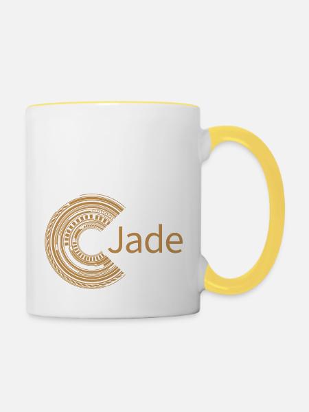 Für Jade - Tasse zweifarbig - Weiß/Gelb
