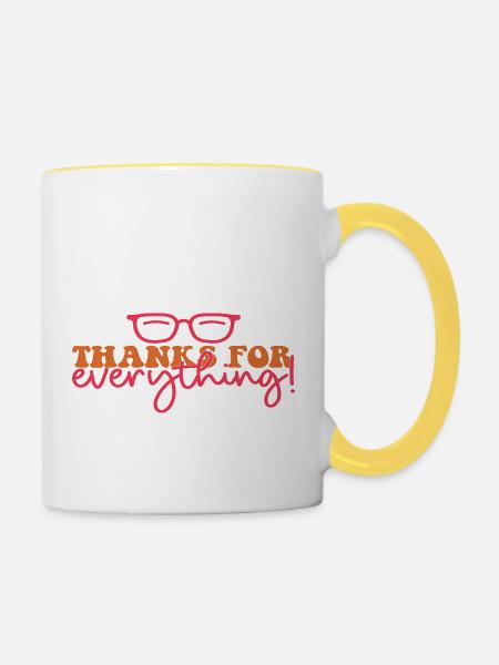 Thanks for everything! - Tasse zweifarbig - Weiß/Gelb