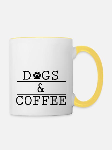Hund Dog - Tasse zweifarbig - Weiß/Gelb