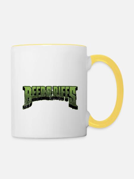 BEER & RIFFS - Tasse zweifarbig - Weiß/Gelb