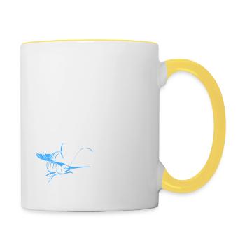 PAPA DE PÊCHE - Mug contrasté - blanc/jaune - Droite