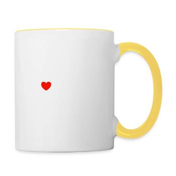 Je les aime tous - Mug contrasté - blanc/jaune - Droite