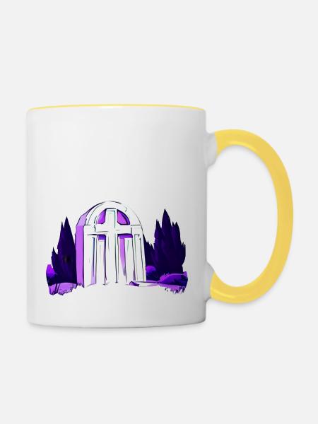 Grab - Tasse zweifarbig - Weiß/Gelb