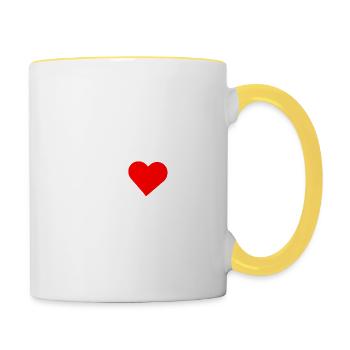 love money - Contrasting Mug - white/yellow - Right