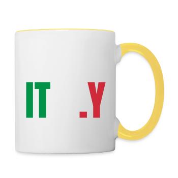 Flag of Italy - Contrasting Mug - white/yellow - Right