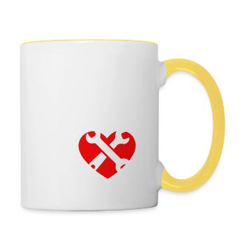 Artisan bricoleur Artisan Artisan Outil Construction - Mug contrasté - blanc/jaune - Droite