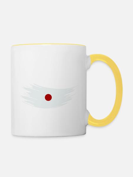 japan fahne - Tasse zweifarbig - Weiß/Gelb