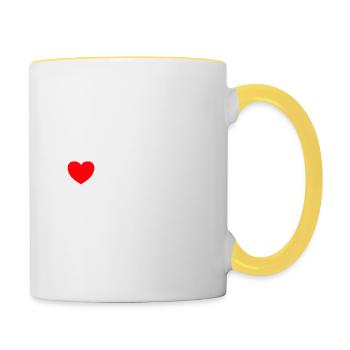 I love them all: German islands - Contrasting Mug - white/yellow - Right