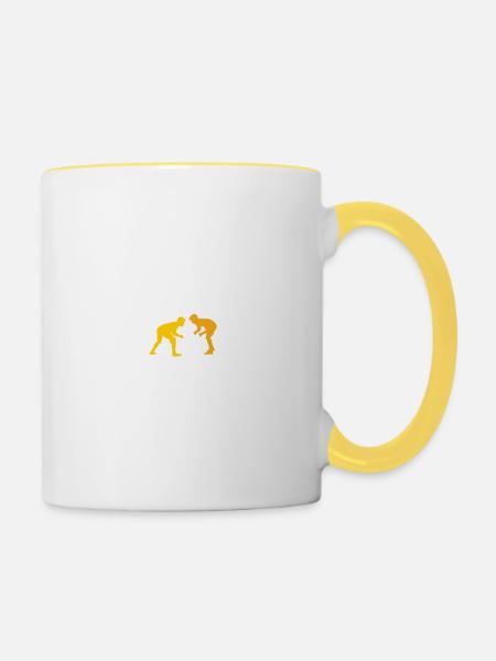 WRESTLING nothing else matters - Tasse zweifarbig - Weiß/Gelb