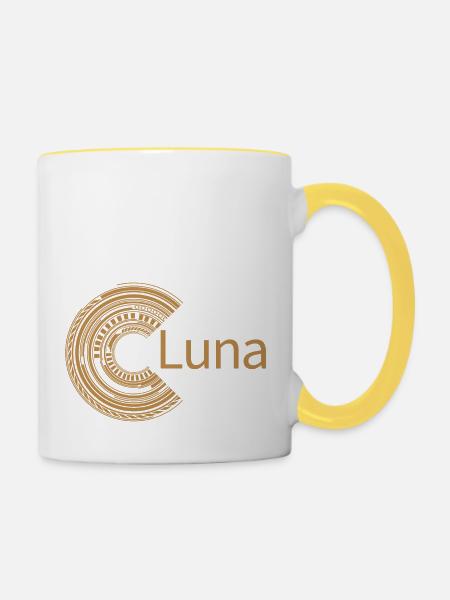 Für Luna - Tasse zweifarbig - Weiß/Gelb