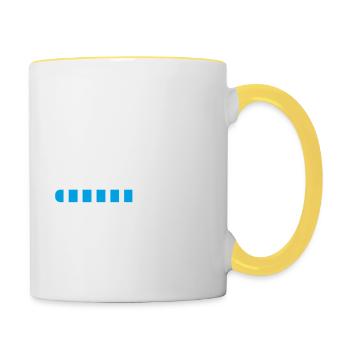 surprise en cours veuillez patienter drole humour - Mug contrasté - blanc/jaune - Droite