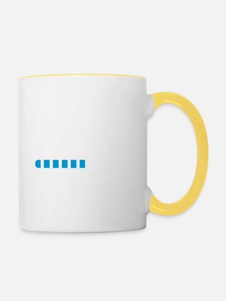surprise en cours veuillez patienter drole humour - Mug contrasté - blanc/jaune