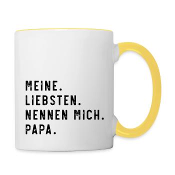 Meine Liebsten Papa - Tasse zweifarbig - Weiß/Gelb - Rechts