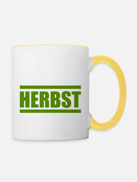 herbst - Tasse zweifarbig - Weiß/Gelb